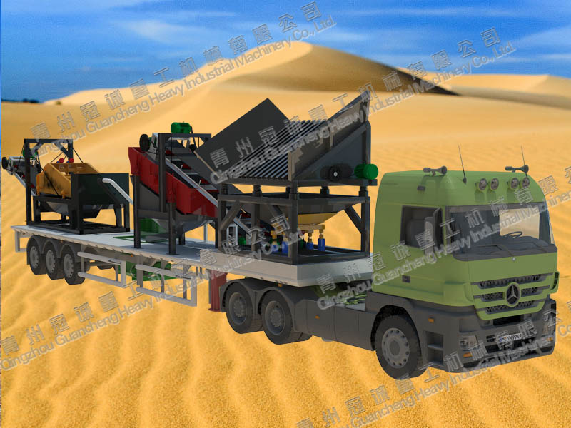 60-100吨移动式制沙水洗设备